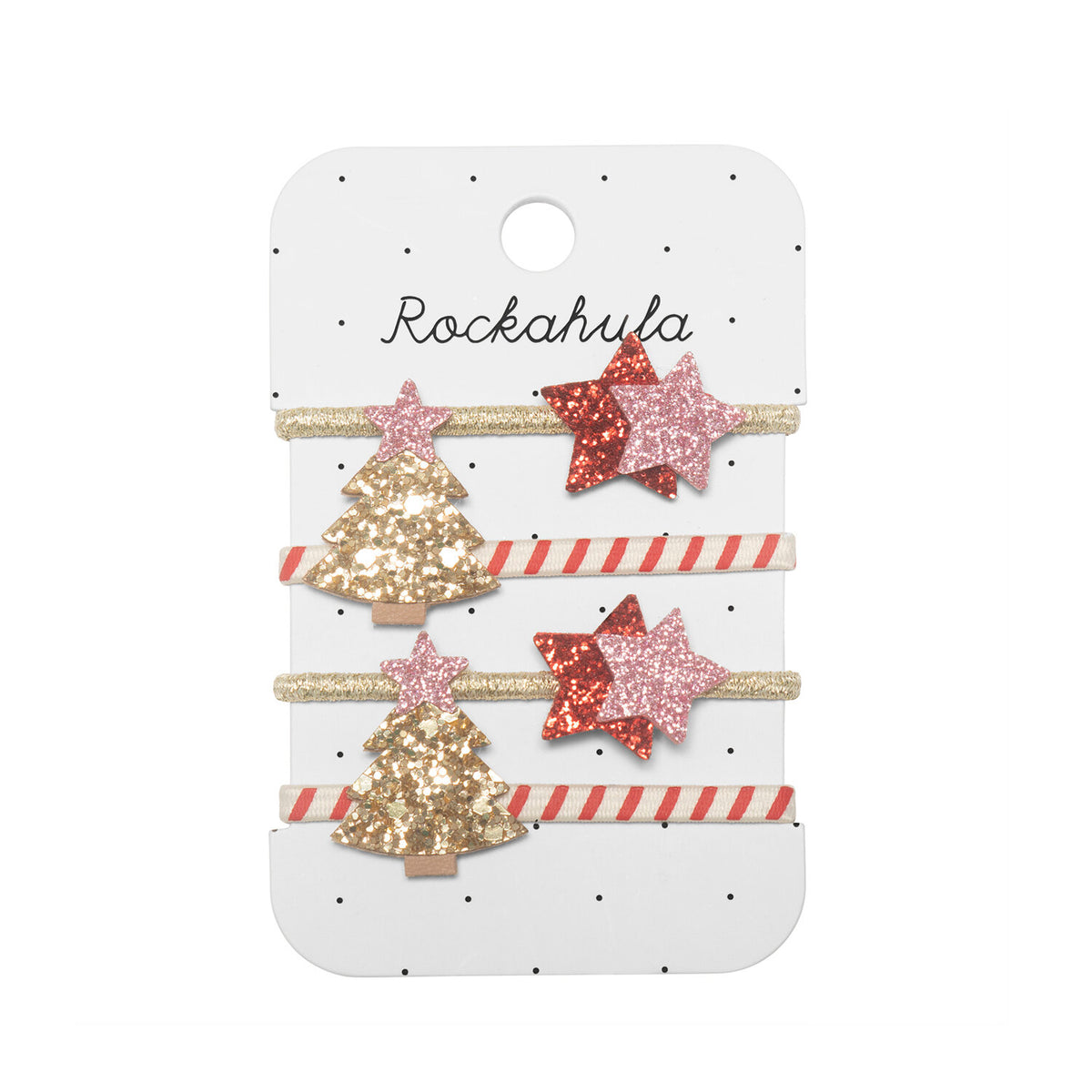 SECOND Christmas Hair Ties | Stripy Trees and Stars – littlewhimsy