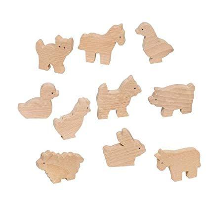LOVE THIS! Natural Wooden Farm Animal Set from Goki - shop at littlewhimsy NZ