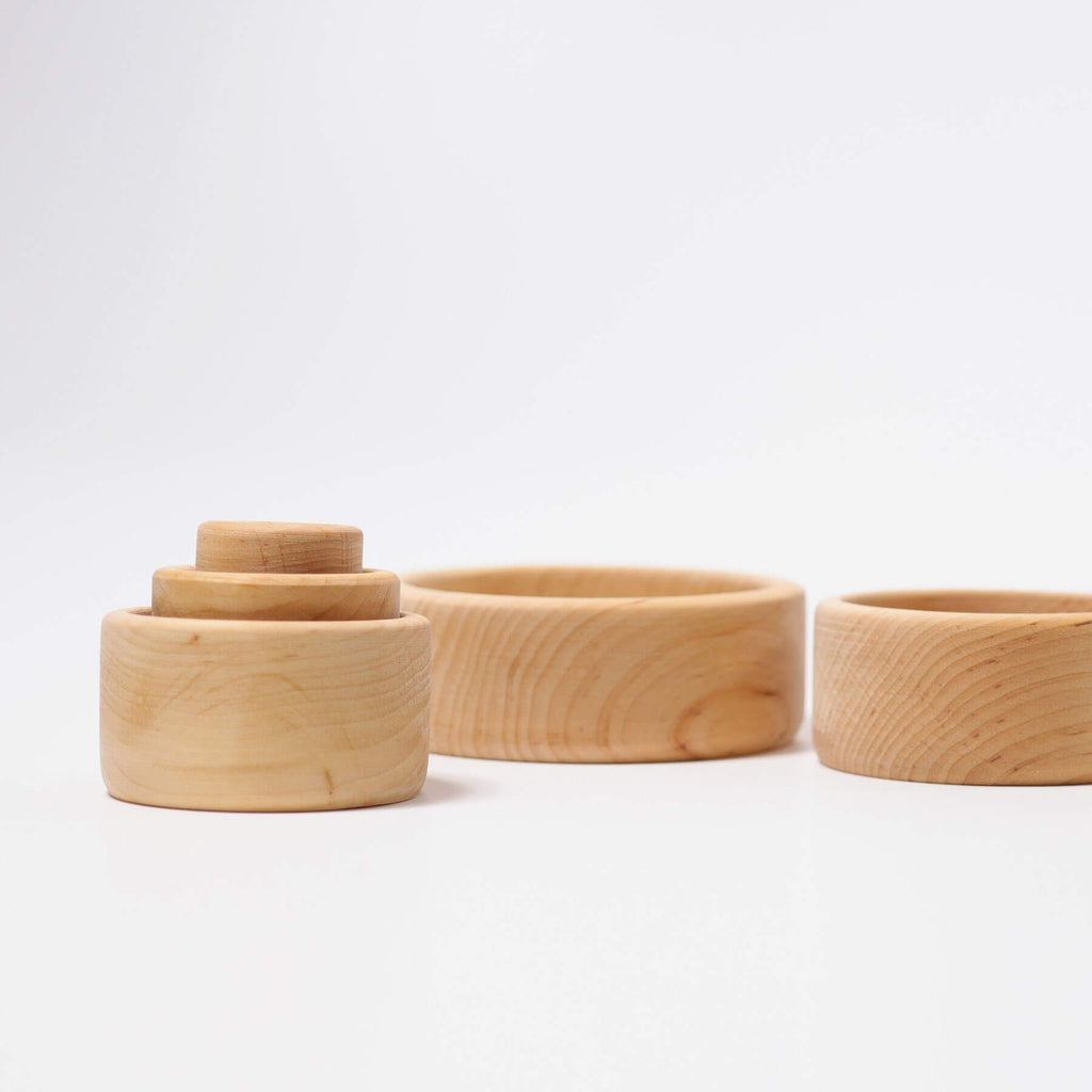 LOVE THIS! Grimm's Stacking Bowls - Natural from Grimm's - shop at littlewhimsy NZ