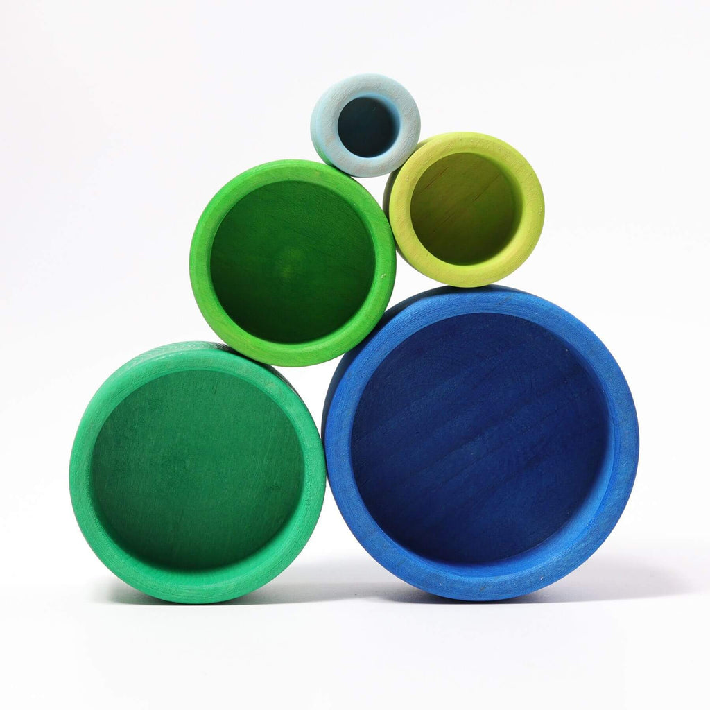 LOVE THIS! Grimm's Stacking Bowls - Oceanblue from Grimm's - shop at littlewhimsy NZ