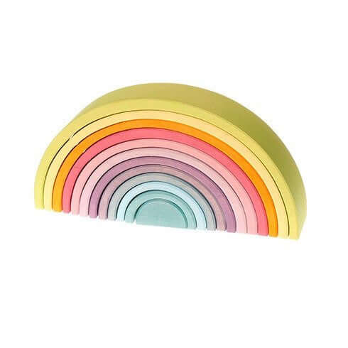 LOVE THIS! Grimm's Extra Large Pastel Rainbow Tunnel from Grimm's - shop at littlewhimsy NZ