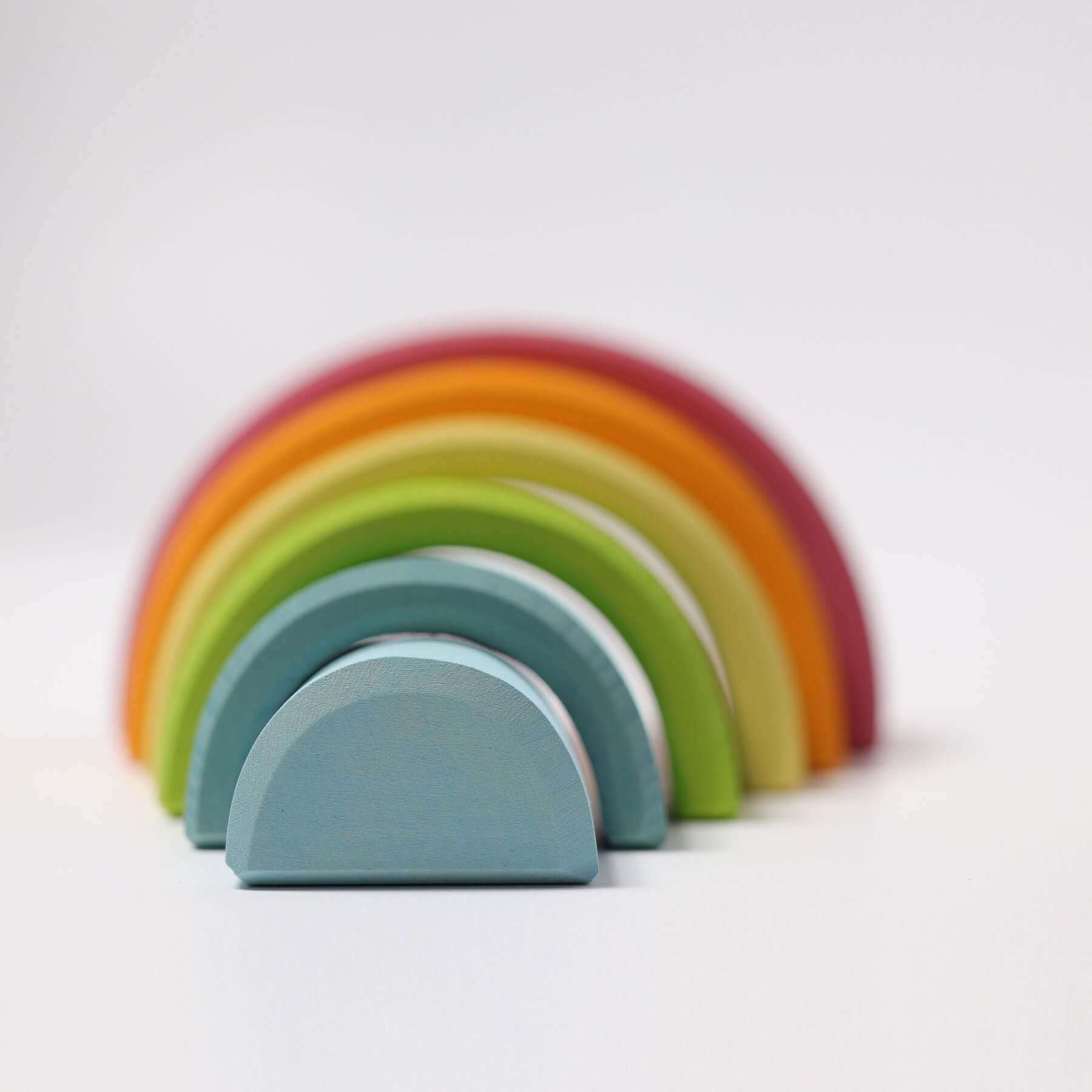 LOVE THIS! Grimm's Pastel Rainbow Tunnel Medium from Grimm's - shop at littlewhimsy NZ