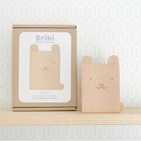 LOVE THIS! Wood Bear Pencil Cup from Briki Vroom Vroom - shop at littlewhimsy NZ