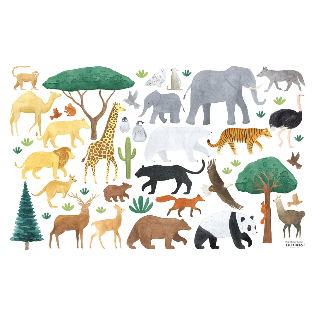 Living Earth | Wall Decals - Animals of the World in TUBE – littlewhimsy