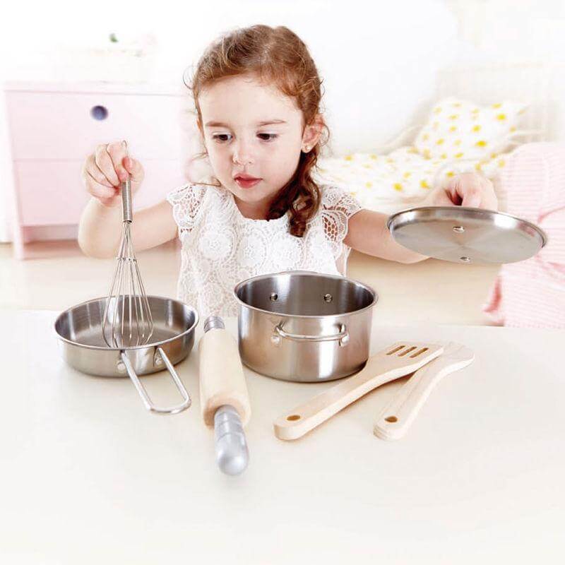 LOVE THIS! Hape Chef's Cooking Set from Hape - shop at littlewhimsy NZ