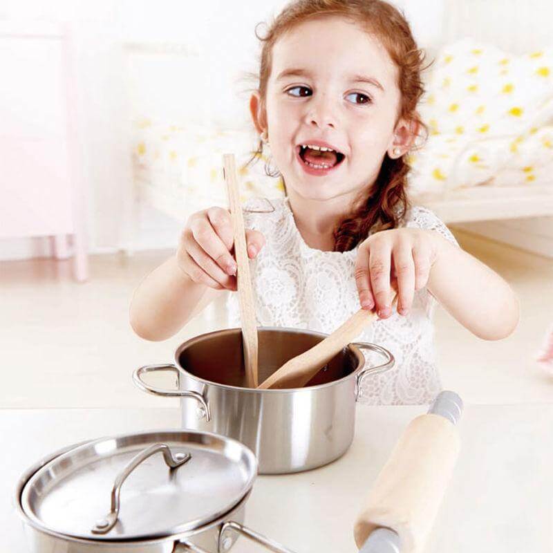 LOVE THIS! Hape Chef's Cooking Set from Hape - shop at littlewhimsy NZ