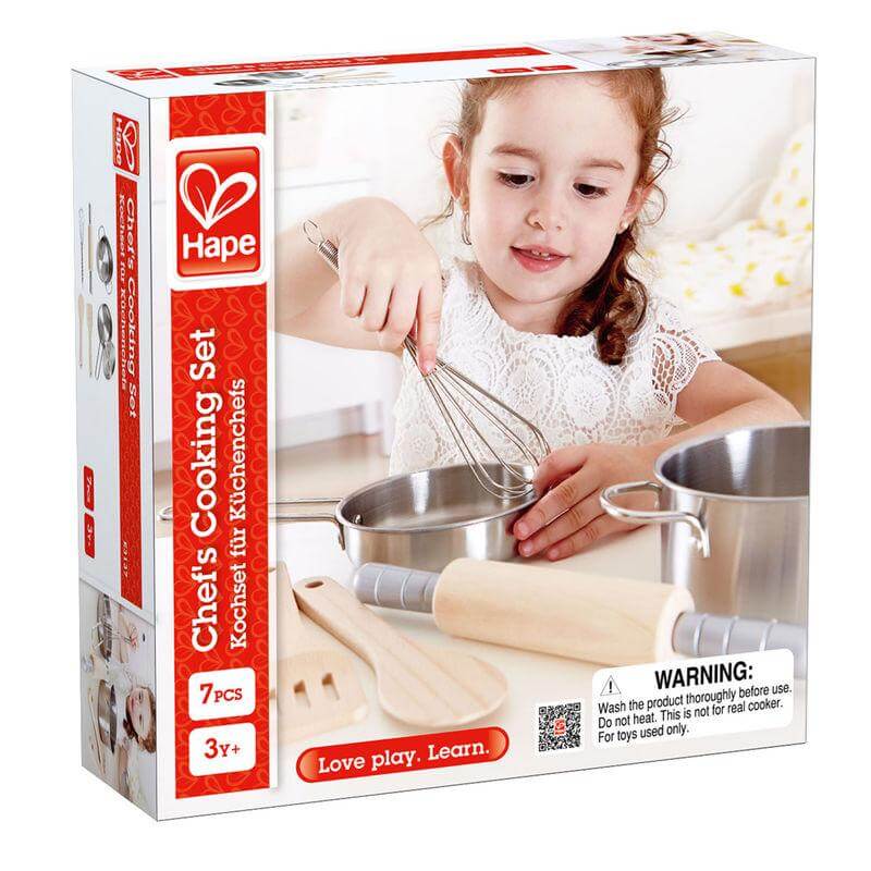 LOVE THIS! Hape Chef's Cooking Set from Hape - shop at littlewhimsy NZ