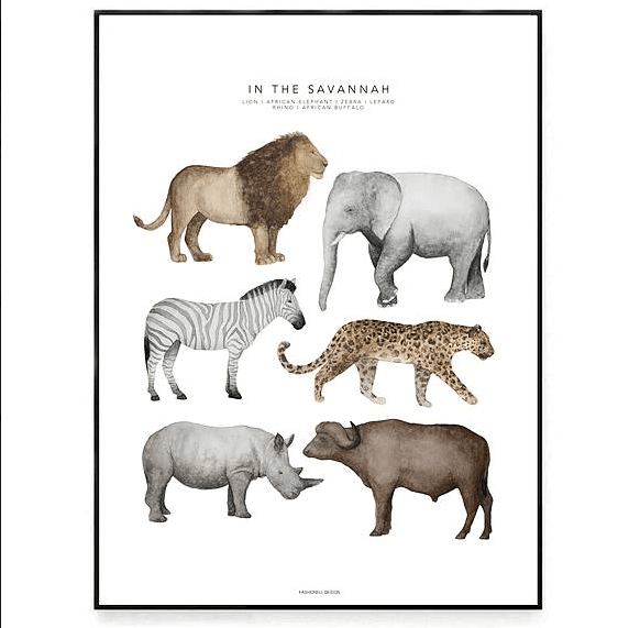 LOVE THIS! Fashionell In the Savannah Poster from Fashionell - shop at littlewhimsy NZ