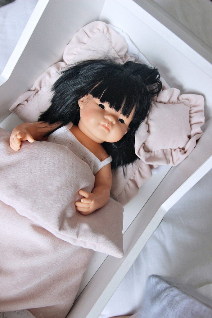 LOVE THIS! Doll Bedding - Powder Pink from Cotton & Sweets - shop at littlewhimsy NZ