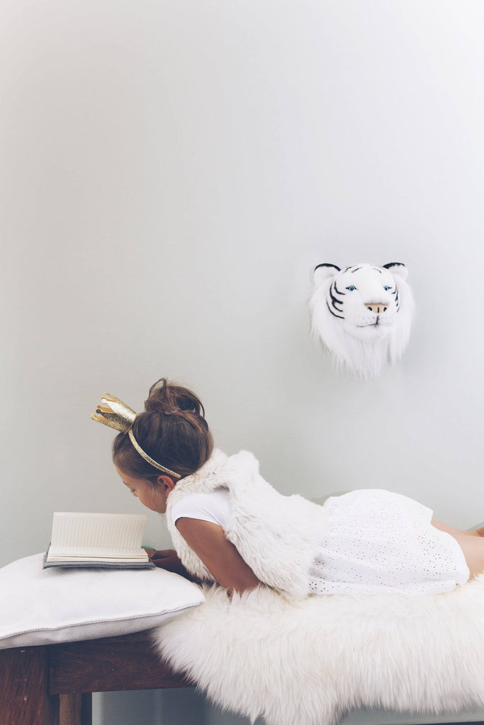 LOVE THIS! Albert the White Tiger - Wild & Soft Animal Head Large from Wild & Soft - shop at littlewhimsy NZ