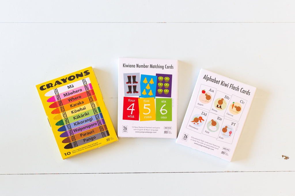 LOVE THIS! Kiwiana Crayons in Maori and English from Just Great Design - shop at littlewhimsy NZ