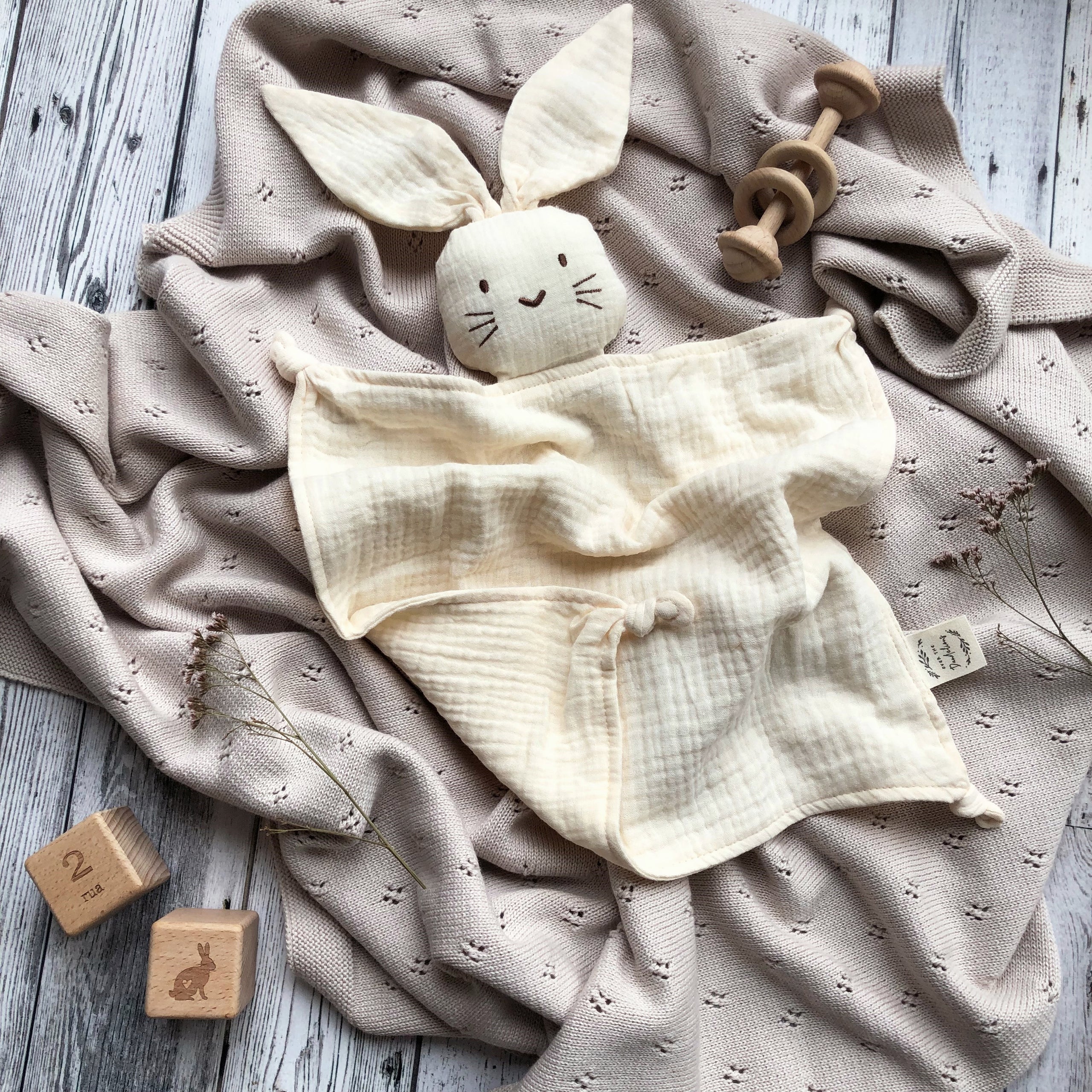 Organic Lovey Muslin | Bunny Woodlands – littlewhimsy