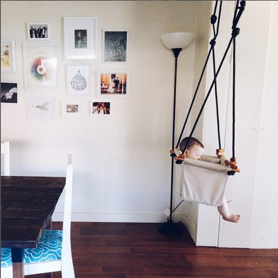 LOVE THIS! Solvej Baby + Toddler Swings - Soft Linen from Solvej Swings - shop at littlewhimsy NZ