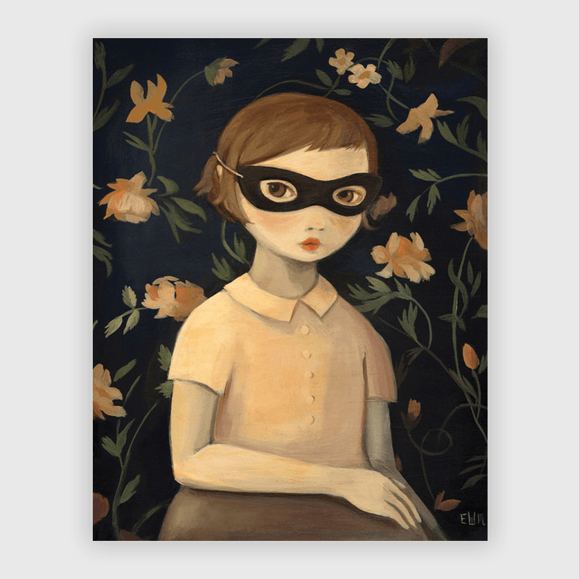 LOVE THIS! Masked Evaline and Floral Wallpaper Art Print Larger 11x14" from Emily Winfield Martin - shop at littlewhimsy NZ