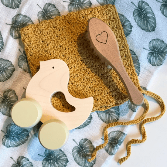 LOVE THIS! Wooden Heart Hairbrush from Briki Vroom Vroom - shop at littlewhimsy NZ