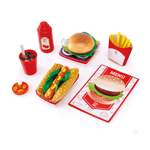 LOVE THIS! Hape Fast Food Set from Hape - shop at littlewhimsy NZ