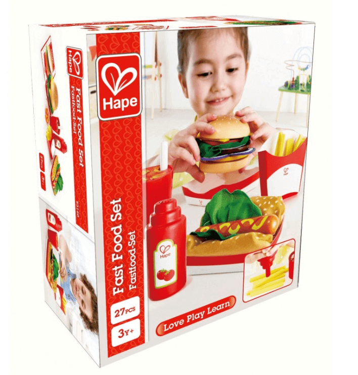 LOVE THIS! Hape Fast Food Set from Hape - shop at littlewhimsy NZ