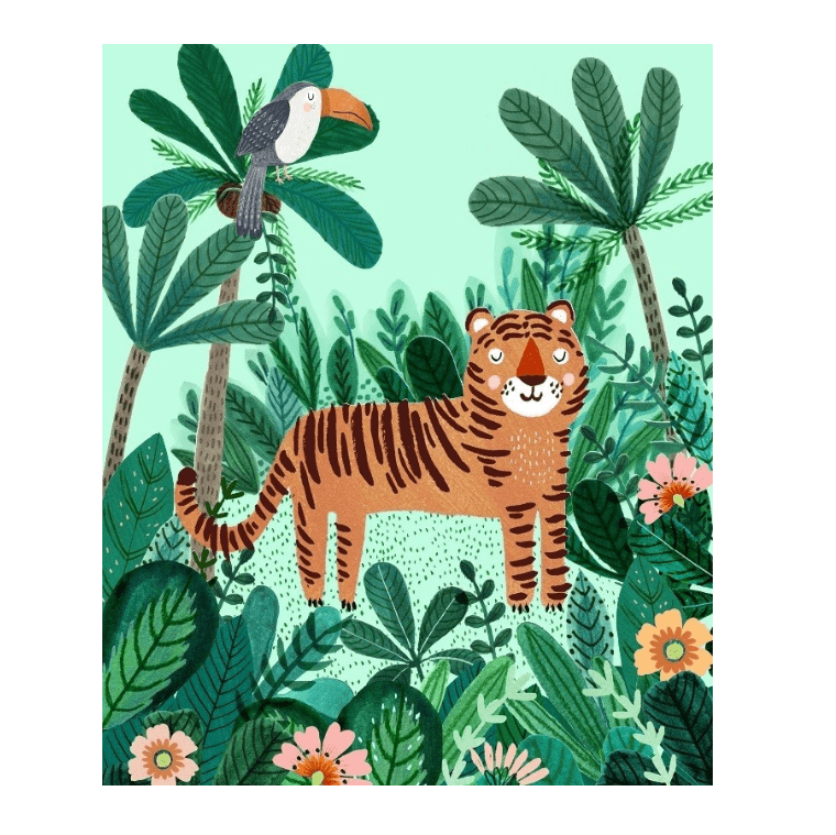 LOVE THIS! Poster Tiger from Petit Monkey - shop at littlewhimsy NZ