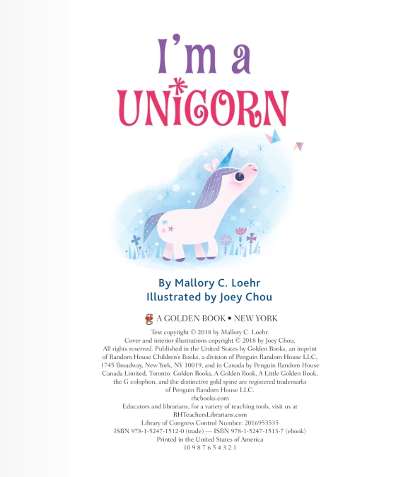 LOVE THIS! Little Golden Book - I'm a Unicorn from Penguin Books - shop at littlewhimsy NZ
