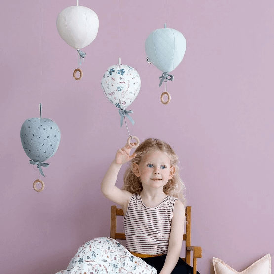 LOVE THIS! Cam Cam Balloon Music Mobile - Grey from CamCam - shop at littlewhimsy NZ