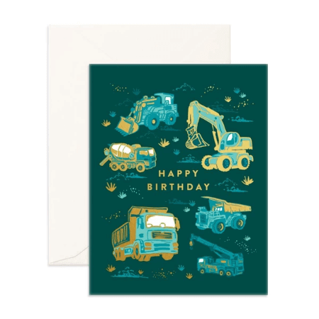 LOVE THIS! Happy Birthday Trucks Greeting Card from Fox & Fallow - shop at littlewhimsy NZ