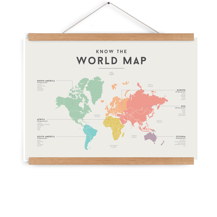 LOVE THIS! Squared Charts - World Map from Squared Charts - shop at littlewhimsy NZ