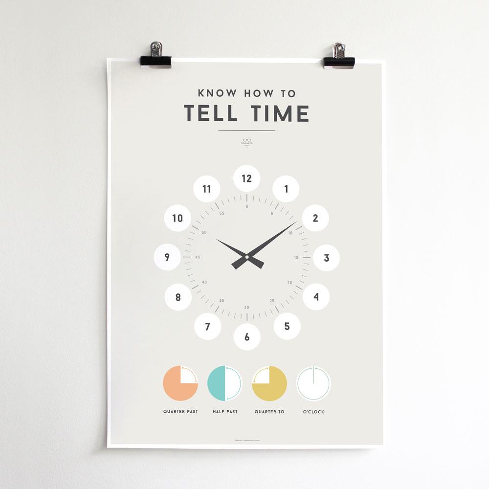 LOVE THIS! Squared Charts - Tell Time from Squared Charts - shop at littlewhimsy NZ