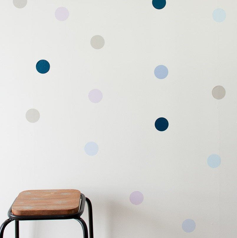 LOVE THIS! Wall Decals - Polka Dot Wall Art Stickers - Blues from 100 Percent Heart - shop at littlewhimsy NZ