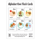 LOVE THIS! Alphabet Kiwi Flash Cards from Just Great Design - shop at littlewhimsy NZ