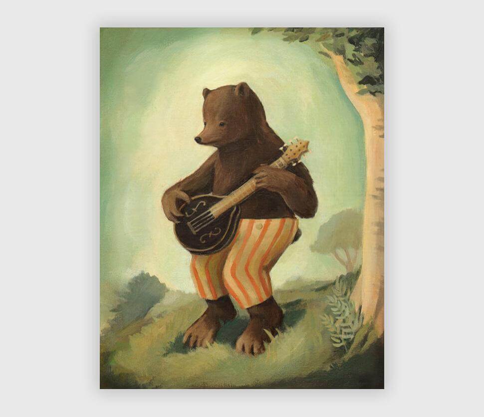 LOVE THIS! Boris Plays the Mandolin Art Print from Emily Winfield Martin - shop at littlewhimsy NZ