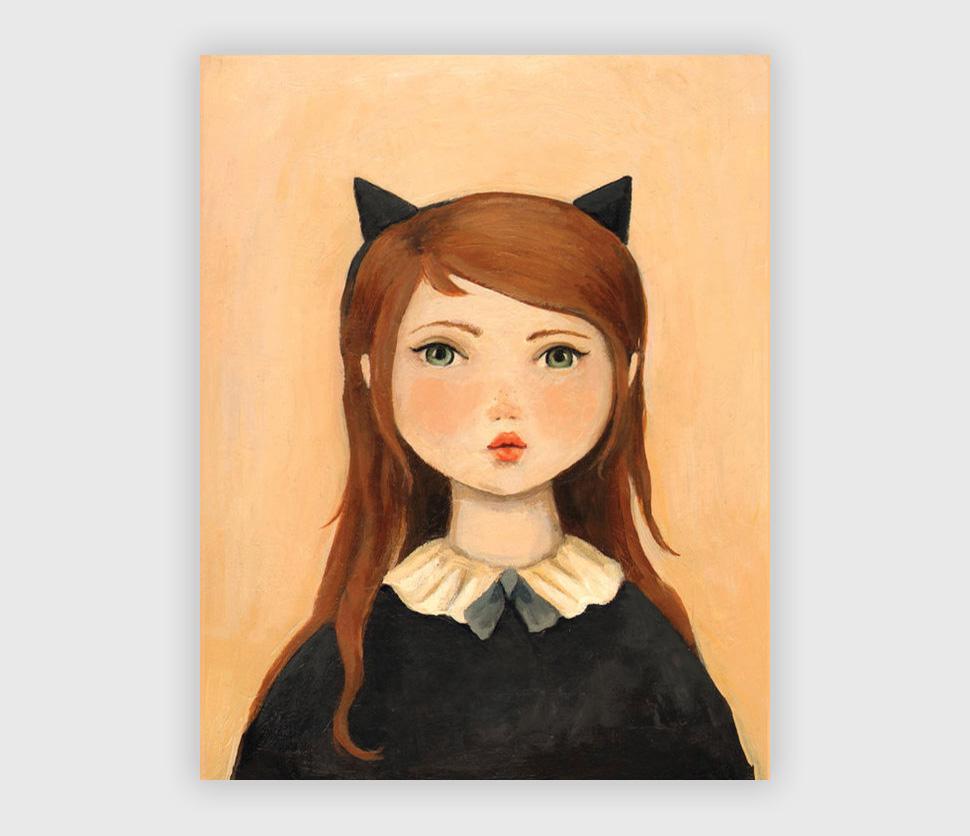 LOVE THIS! Portrait with Cat Ears Art Print from Emily Winfield Martin - shop at littlewhimsy NZ