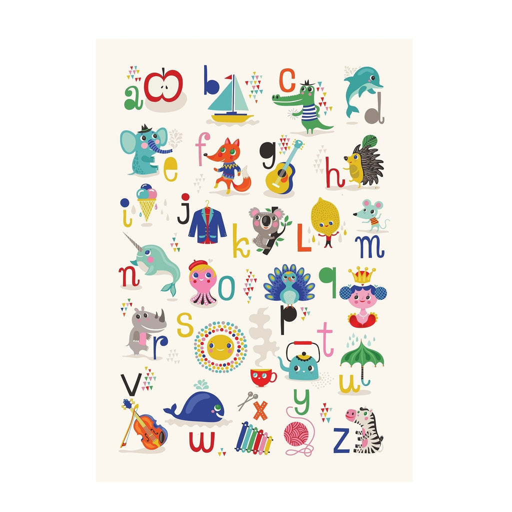 LOVE THIS! Poster ABC Apple-Zebra 50x70cm by Helen Dardik from Petit Monkey - shop at littlewhimsy NZ