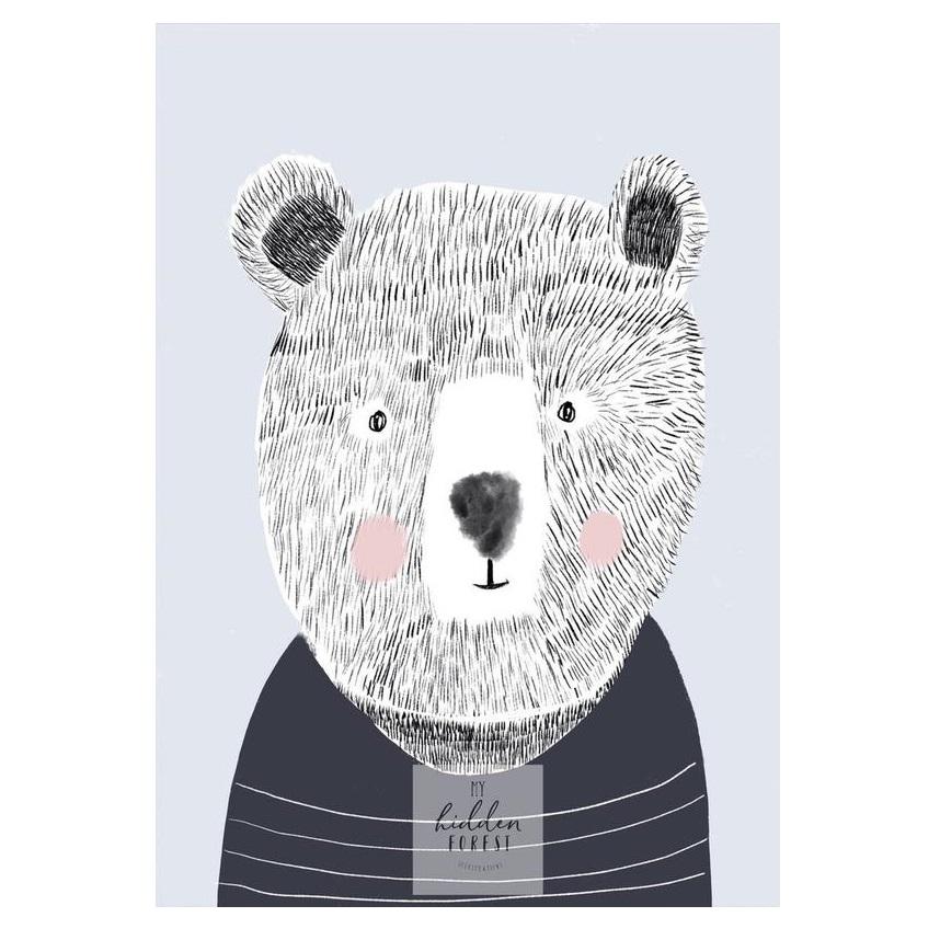 LOVE THIS! Teddy the Bear Print from My Hidden Forest - shop at littlewhimsy NZ