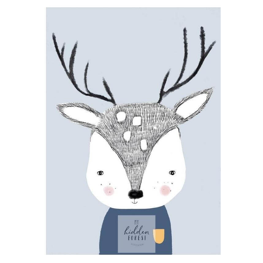 LOVE THIS! Douglas the Deer Print from My Hidden Forest - shop at littlewhimsy NZ
