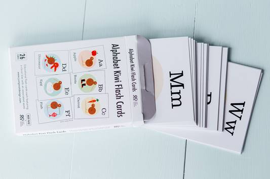 LOVE THIS! Alphabet Kiwi Flash Cards from Just Great Design - shop at littlewhimsy NZ