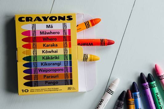 LOVE THIS! Kiwiana Crayons in Maori and English from Just Great Design - shop at littlewhimsy NZ