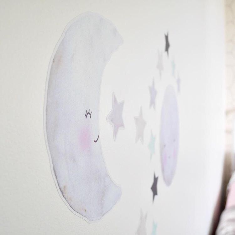 LOVE THIS! Moon and Star Decals - Collaboration with Carisse Enderwick from 100 Percent Heart - shop at littlewhimsy NZ