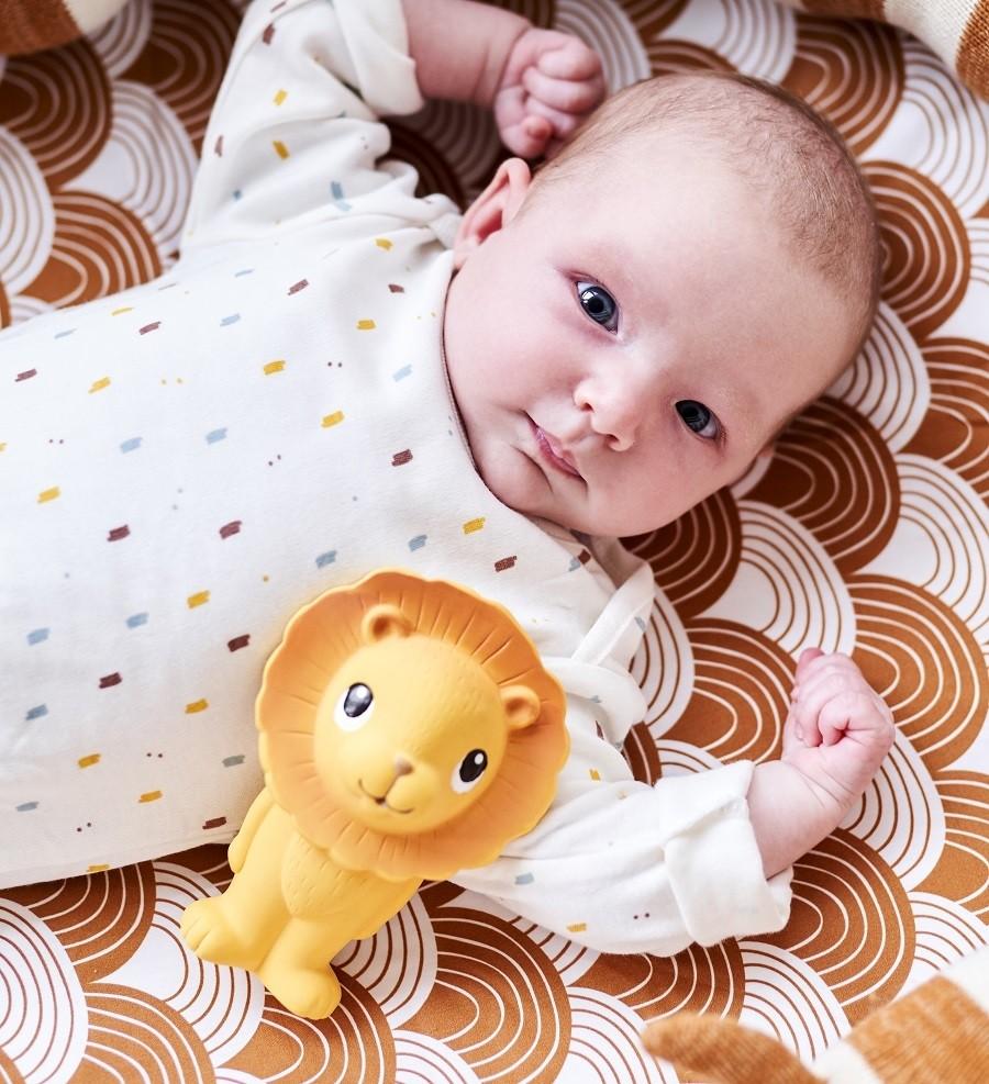 LOVE THIS! Natural Rubber Toy Leo the Lion from Petit Monkey - shop at littlewhimsy NZ