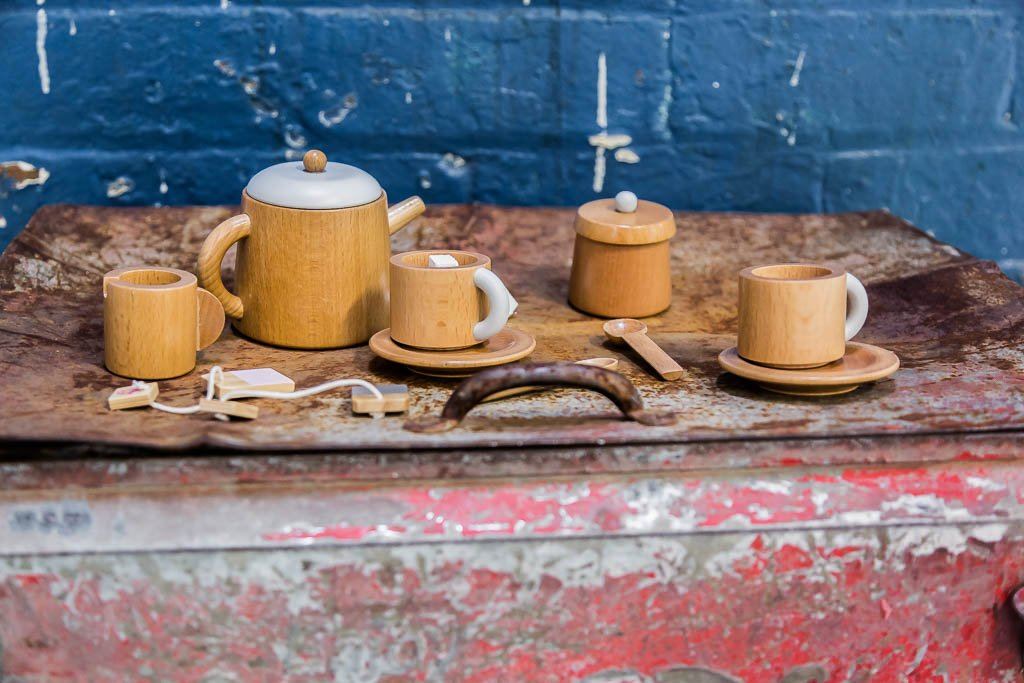 LOVE THIS! Iconic Toy - Wooden Tea Set from Make Me Iconic - shop at littlewhimsy NZ