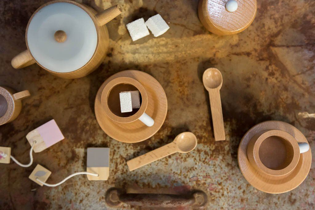 LOVE THIS! Iconic Toy - Wooden Tea Set from Make Me Iconic - shop at littlewhimsy NZ