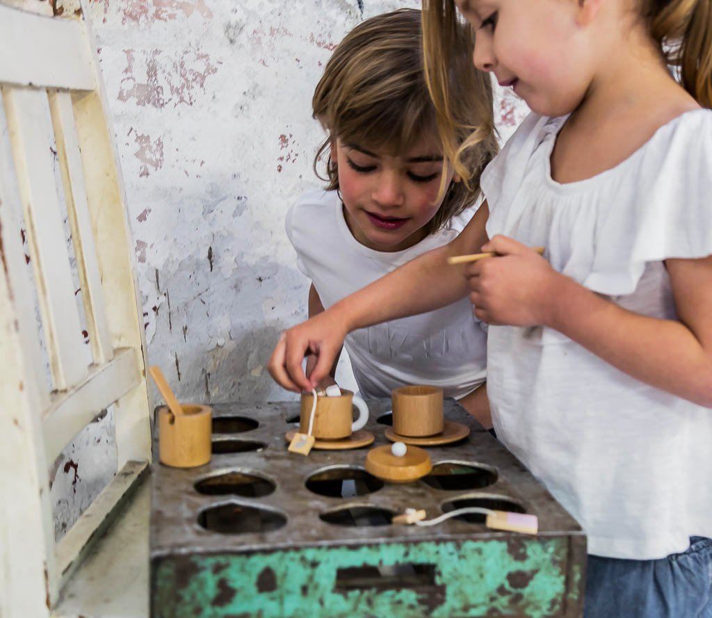 LOVE THIS! Iconic Toy - Wooden Tea Set from Make Me Iconic - shop at littlewhimsy NZ