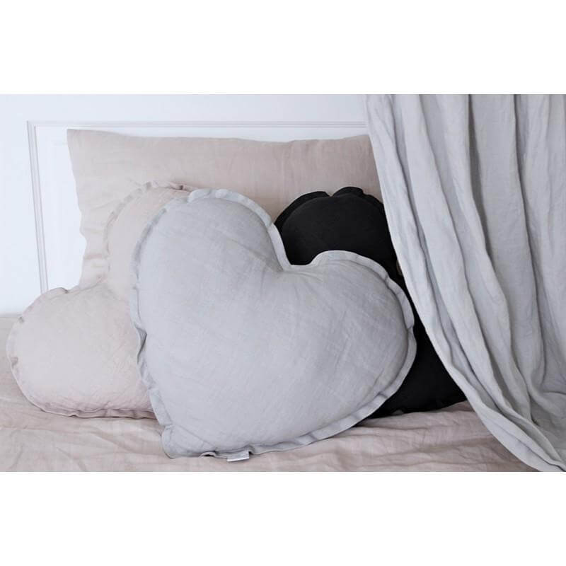 LOVE THIS! Heart Cushion Large - Dusty Pink Linen from Cotton & Sweets - shop at littlewhimsy NZ