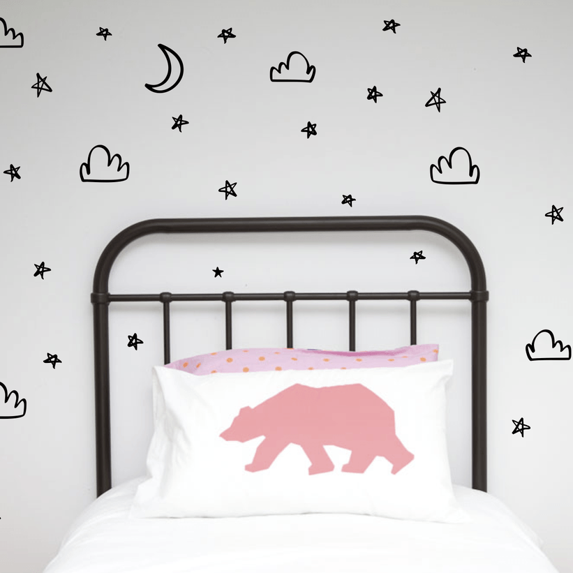 LOVE THIS! Wall Decals - Handpainted Moons, Stars, Clouds from 100 Percent Heart - shop at littlewhimsy NZ