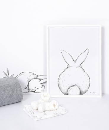 LOVE THIS! Bye Bye Bunny Art Print 30x40cm from Lilipinso - shop at littlewhimsy NZ