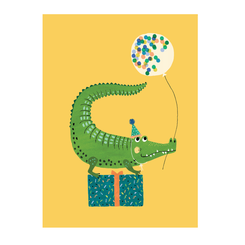 LOVE THIS! Rebecca Jones Postcard Party Crocodile from Petit Monkey - shop at littlewhimsy NZ
