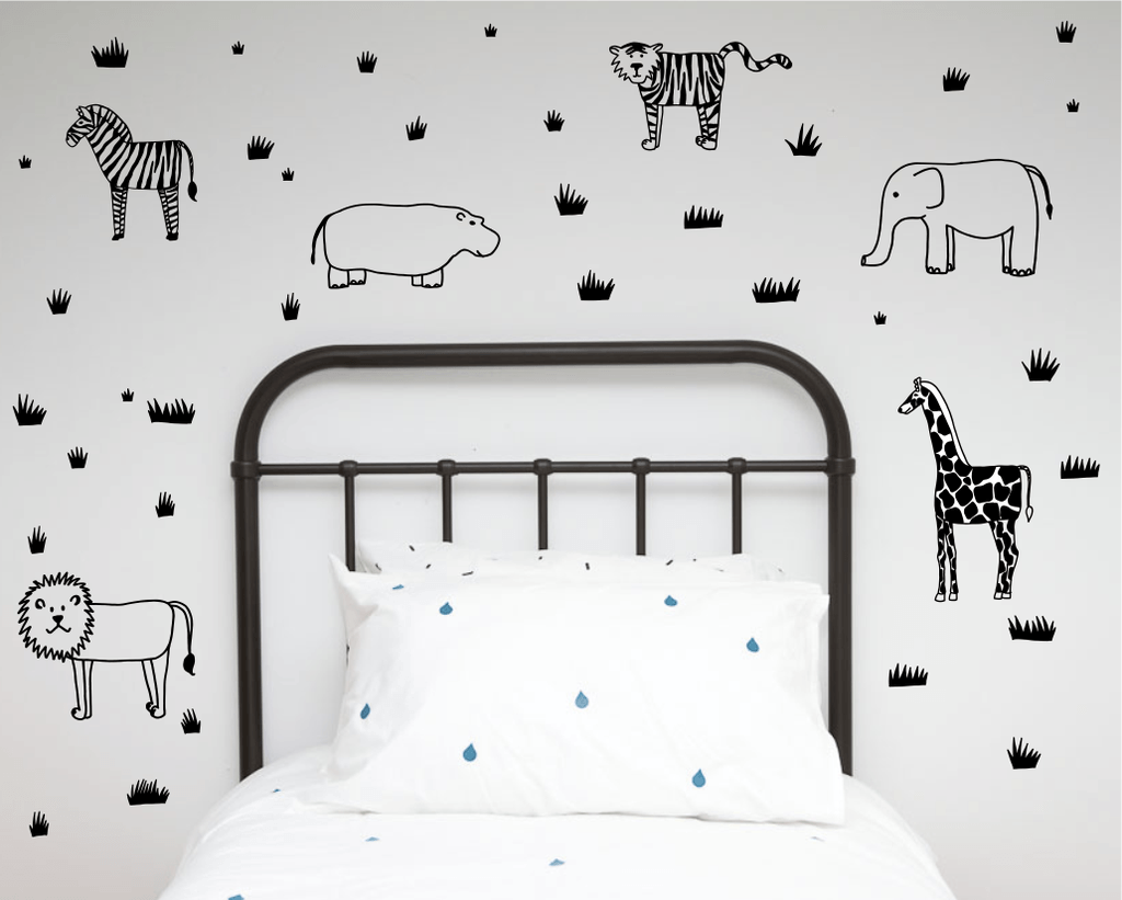 LOVE THIS! Wall Decals - Safari Animals Wall Decals from 100 Percent Heart - shop at littlewhimsy NZ