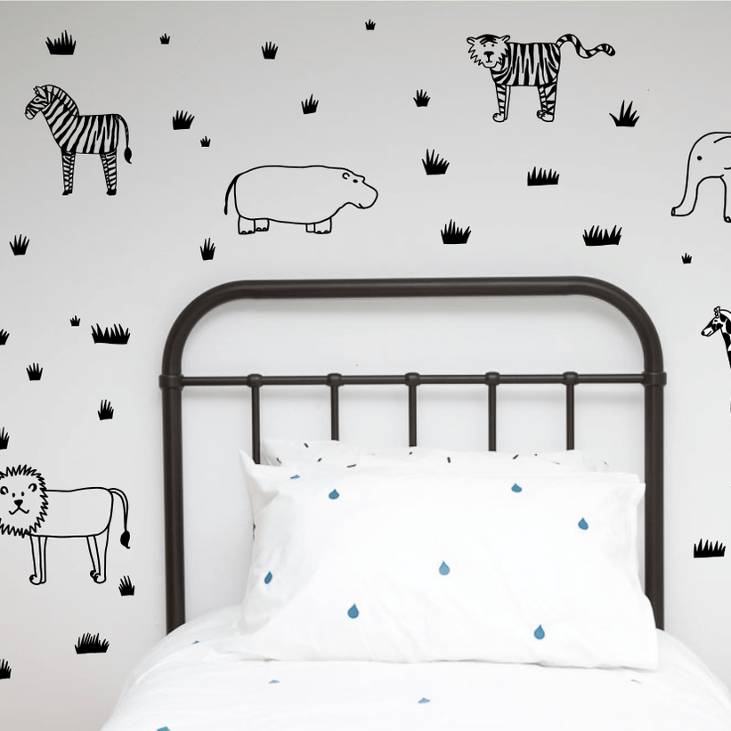 LOVE THIS! Wall Decals - Safari Animals Wall Decals from 100 Percent Heart - shop at littlewhimsy NZ