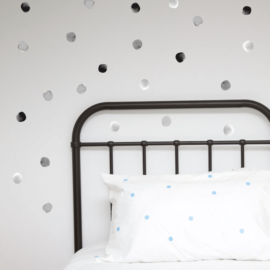 LOVE THIS! Wall Decals - Watercolour Hand Painted Polka Dots - Winter from 100 Percent Heart - shop at littlewhimsy NZ